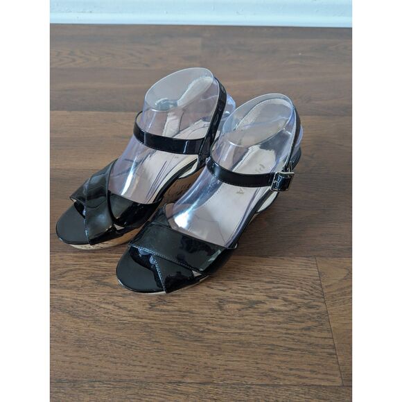 Prada Patent Leather And Cork Wedge Sandals UE39/US 6.5 - Picture 4 of 10